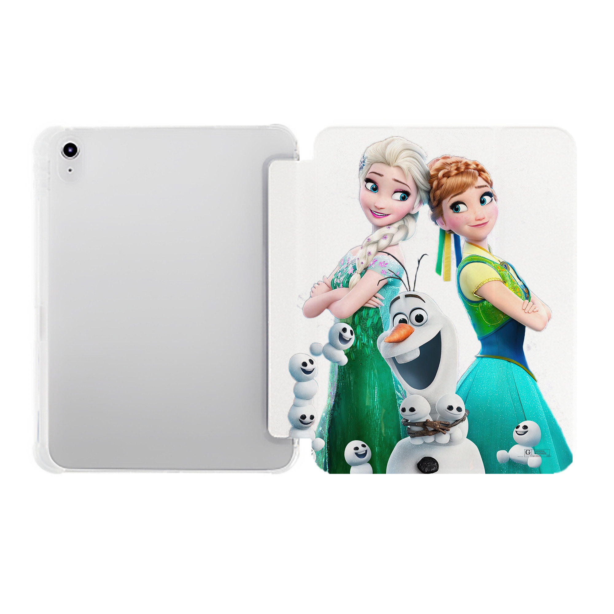 （画像用） アナと雪の女王 アンナ エルサ Frozen Anna Elsa IPad ケース ペン収納付き 三つ折りスタンド PUレザー×シリコン 対応機種9.5/10.5/10.9インチ